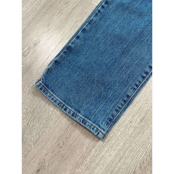 Levis 505 Jeans Womens 12M W34 Blue Med Wash Stretch Straight Leg Grunge - Picture 9 of 9